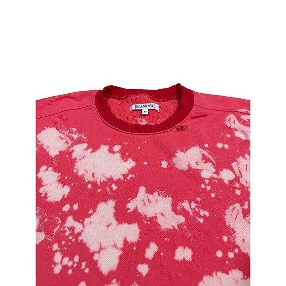 BLANKNYC  Bleached Crop Sweatshirt Women Size‎ Medium Coral Distressed Destroyed - Picture 7 of 10